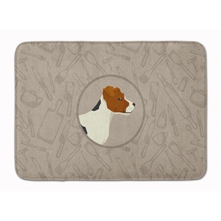 Carolines Treasures Jack Russell Terrier in the Kitchen Machine Washable Memory Foam Mat CK2194RUG